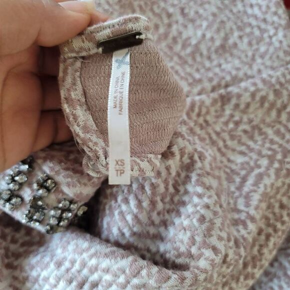 Free People womens Sz XS pale pink embellished dress - Picture 6 of 7